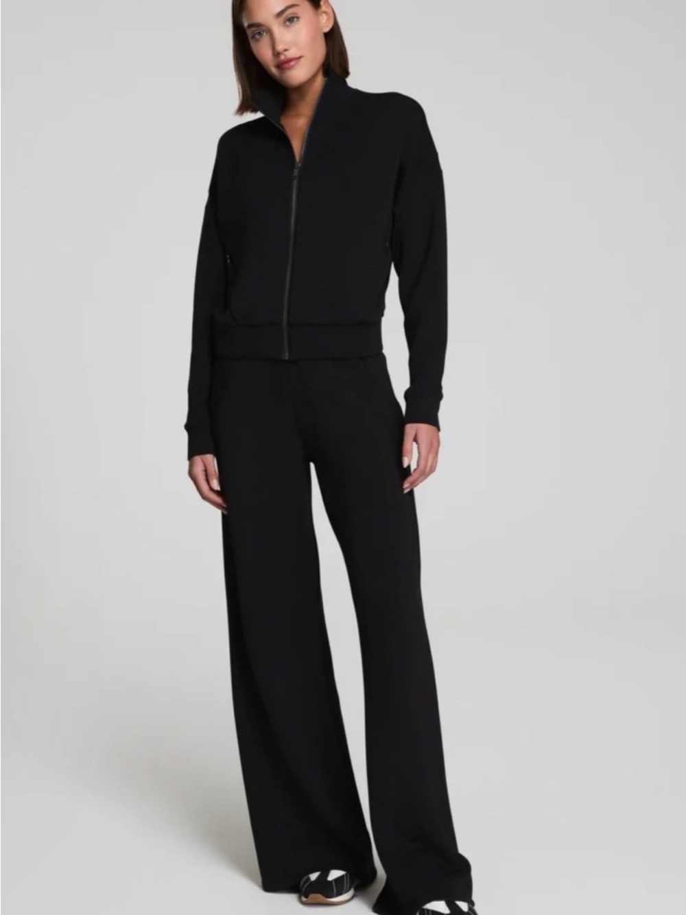 SPANX Airessentials Black Wide-Leg Track Pants NWOT
